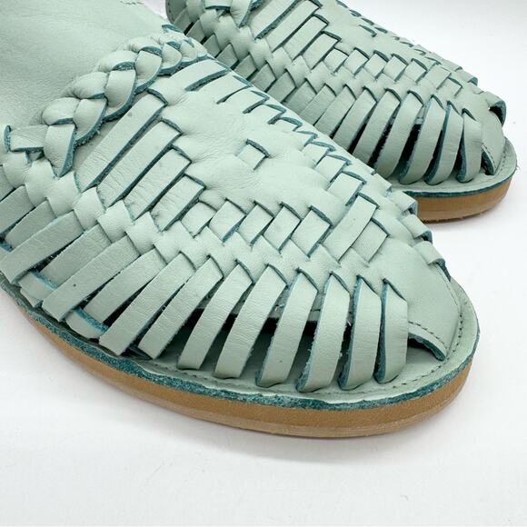 Espiritu Mint Huarache Mule Leather Woven Slip On Sandals Size 10 Boho Comfort - Picture 4 of 12